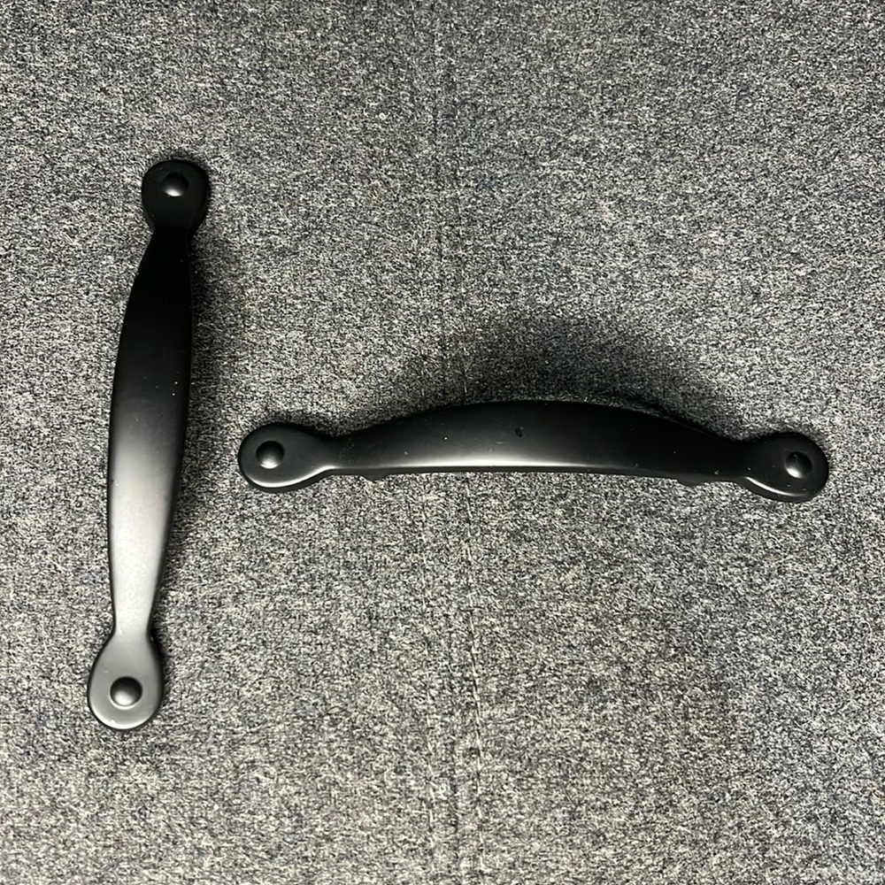 2 cabinet pulls blackened metal